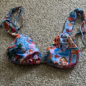 Colorful Graphic Bikini Top